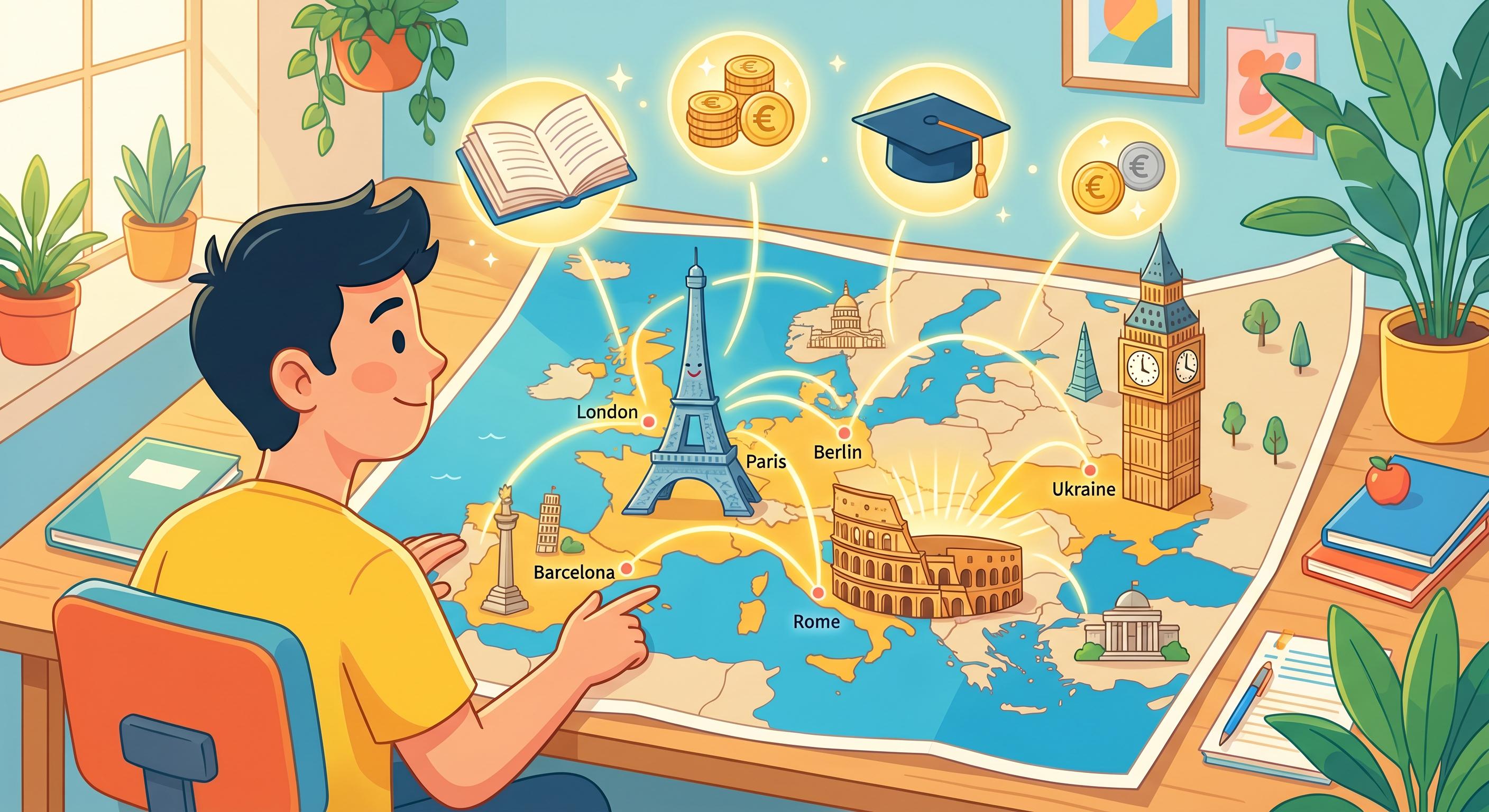 European city skyline used as a study guide visual.